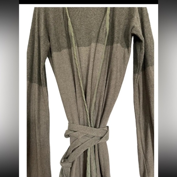 EMPORIO ARMANI Cardigan Sweater women's 12 open belted vintage bell sleeve green - Picture 4 of 13